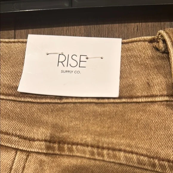 Boutique Tan Flare Pants with Lace-Up Detail - Picture 12 of 13